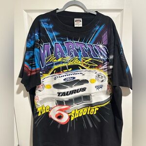 Vintage 90s NASCAR Mark Martin 6 AOP Racing Shirt XXL Tultex The 6 Shooter